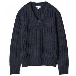 Uniqlo JW ANDERSON Cable V-Neck Sweater NWT Navy XXS